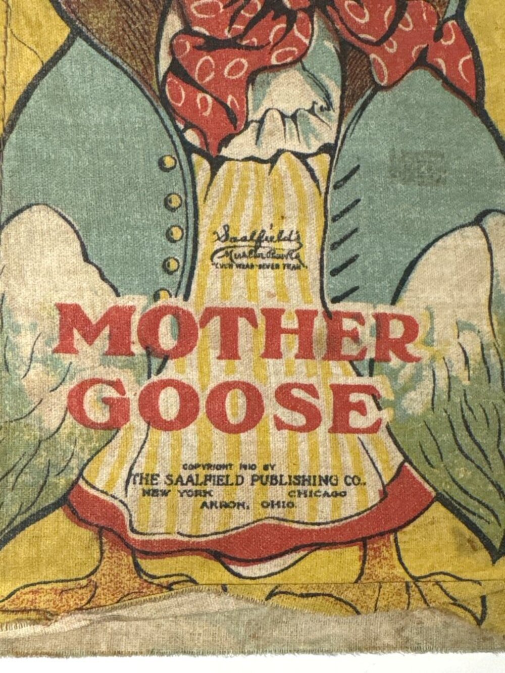 Vintage Mother Goose & Gander Fabric Book Pages Saalfield Publishing Co Colorful - Picture 2 of 9